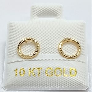 Circle 10k Gold Earrings Studs